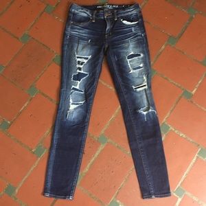 American Eagle Distressed and Patched Jegging